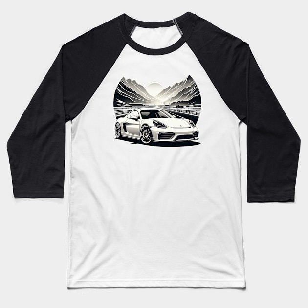 Porsche 718 Cayman Baseball T-Shirt by VintageCarsShop